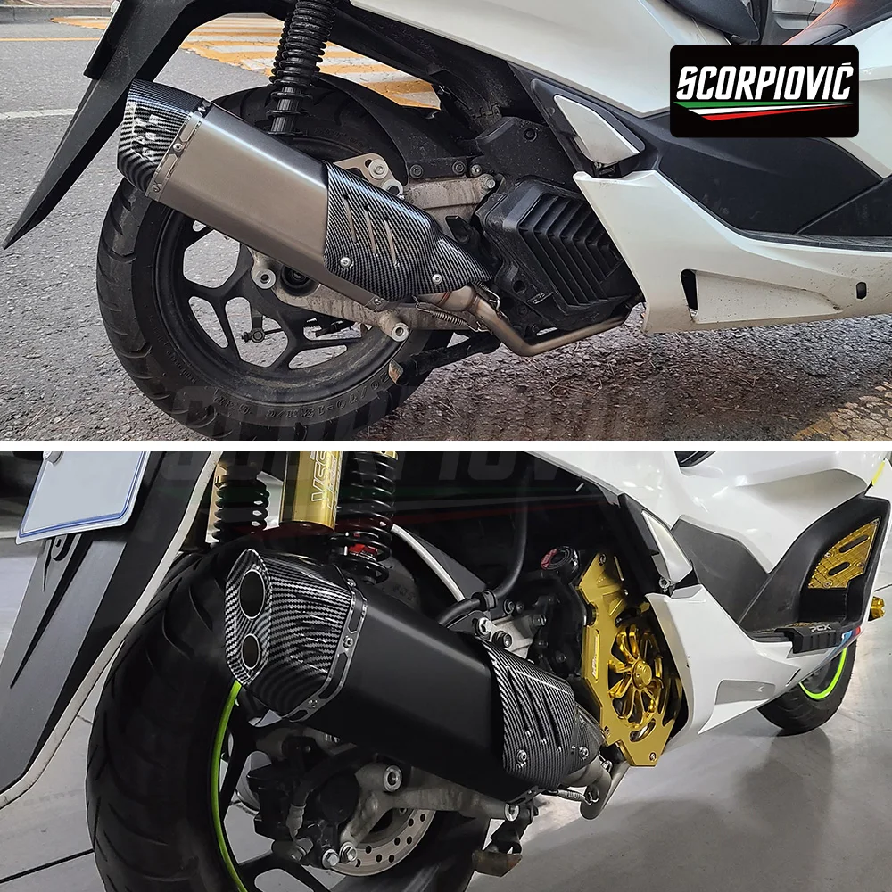 

Подходит для комплекта передних соединительных труб для PCX125 PCX150, встроенная передняя труба, направляющая на 51 мм S7, полный системный глушитель 2021-2024 гг.