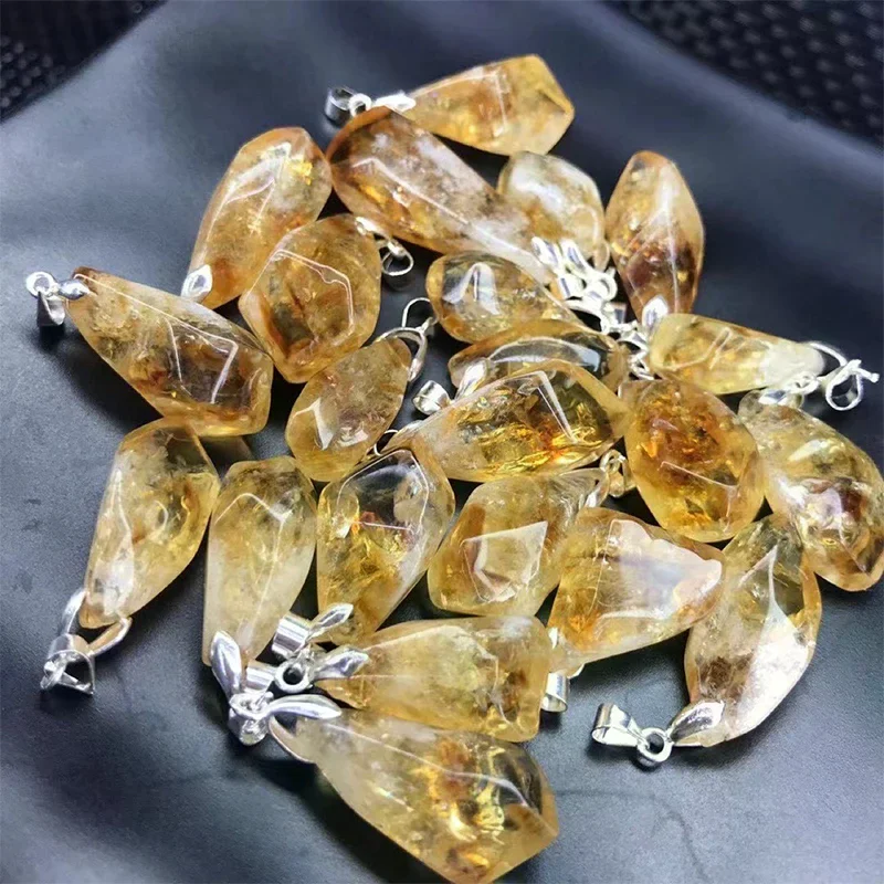 1/3pcs Natural Brazil Citrine Charm Pendant Healing Crystals Enegry Stone DIY Jewelry DIY Irregular Jewelry Accessories Necklace