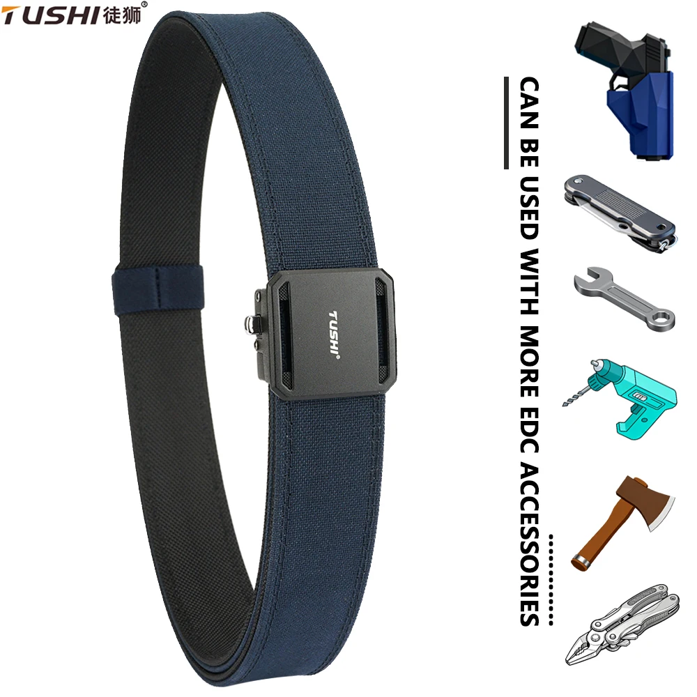 

TUSHI Automatic Buckle Multi-size Tactical Belt for Men Nylon Military Belt Non Slip Hiking Hunting Belt Male IPSC Accessories