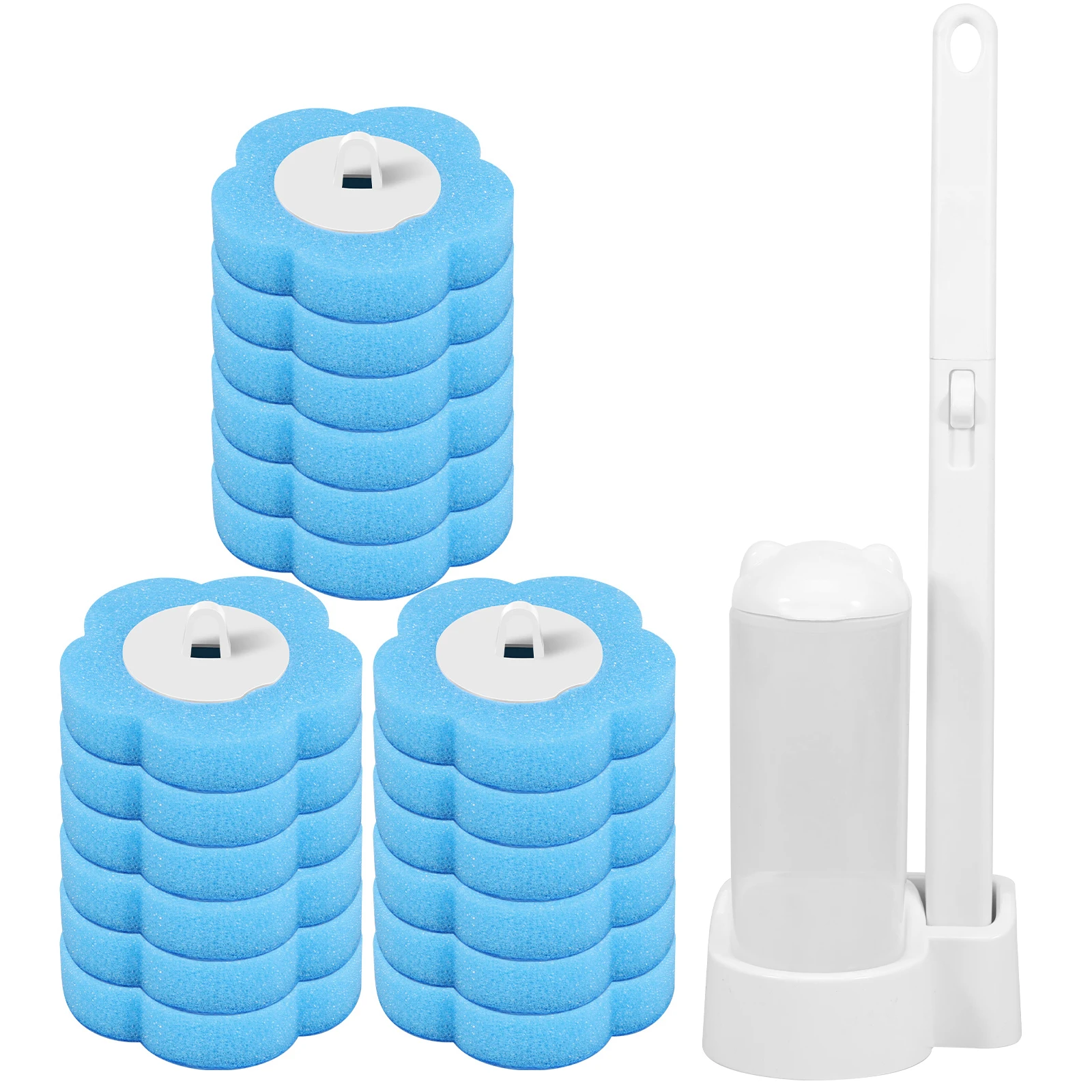 Toiletborstel en houderset met wegwerp navullingen, vervangende borstelkop, reinigingsset, badkamerreinigingsborstel, WC-accessoires, gereedschap