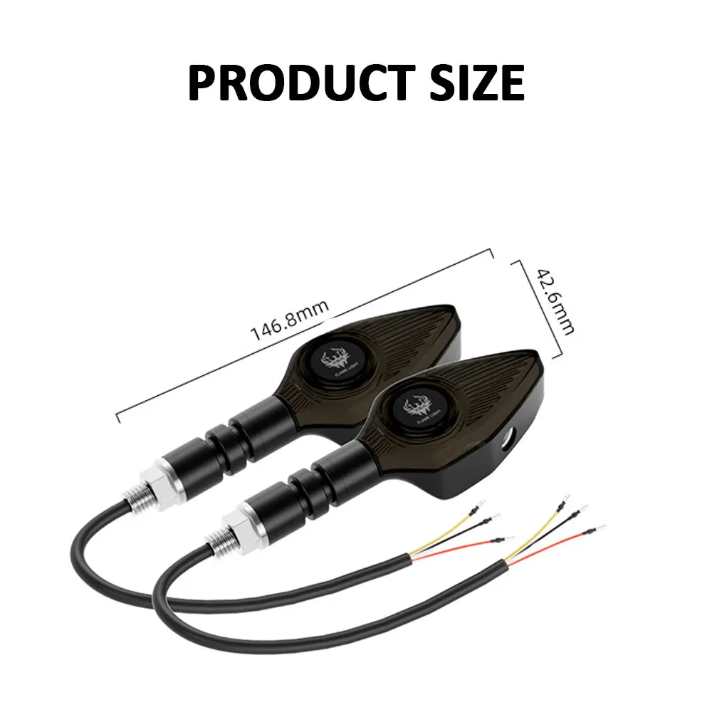 A Pair Universal Motorcycle LED Turn Signal Lamp  27 Modes Color Projection Lamp Flowing Flash Indicator Lights Running Light