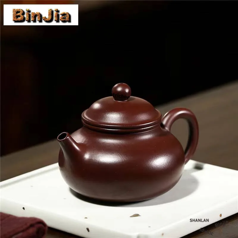 

200 мл Эстетические фиолетовые глиняные чайники Исин ручной работы Горшок с открытым небом Сырая руда Чжу грязь Чай для заваривания Чайник Zisha Teaset Supplies Craft