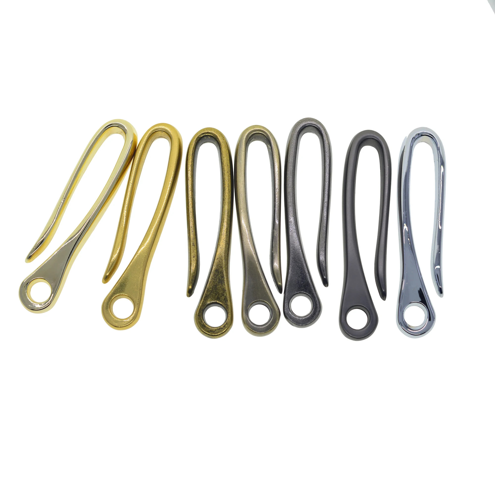 7 colors Fine Solid Strong alloy metal Creative Japanese fish U hook fishhook Keychain key Ring Holder EDC DIY making supplies