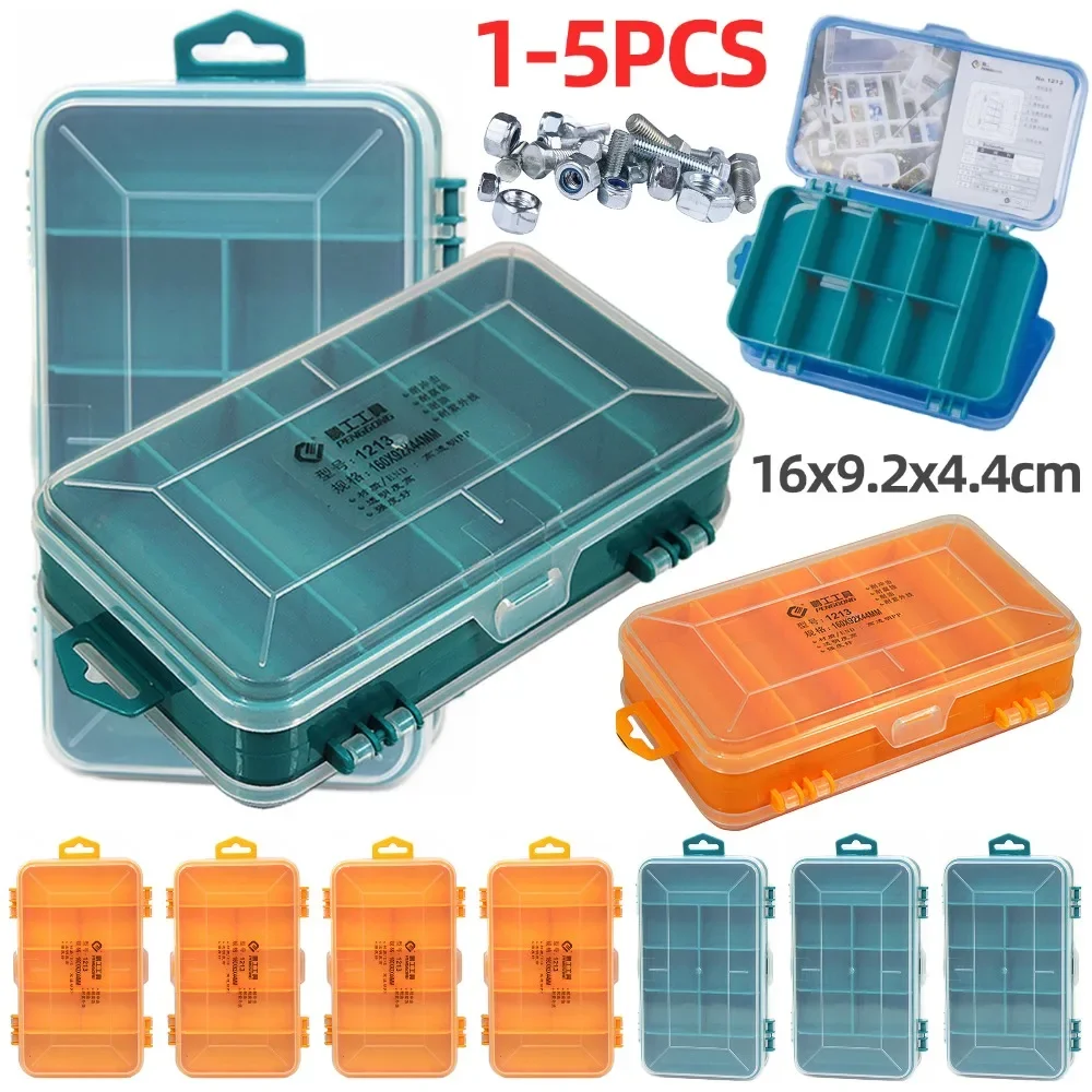 1-5PCS Plastic Tools Parts Box Storage Nuts Bolts Screws Storage Case Double-Side Jewelry Hardware Accessories Organizer Boxes