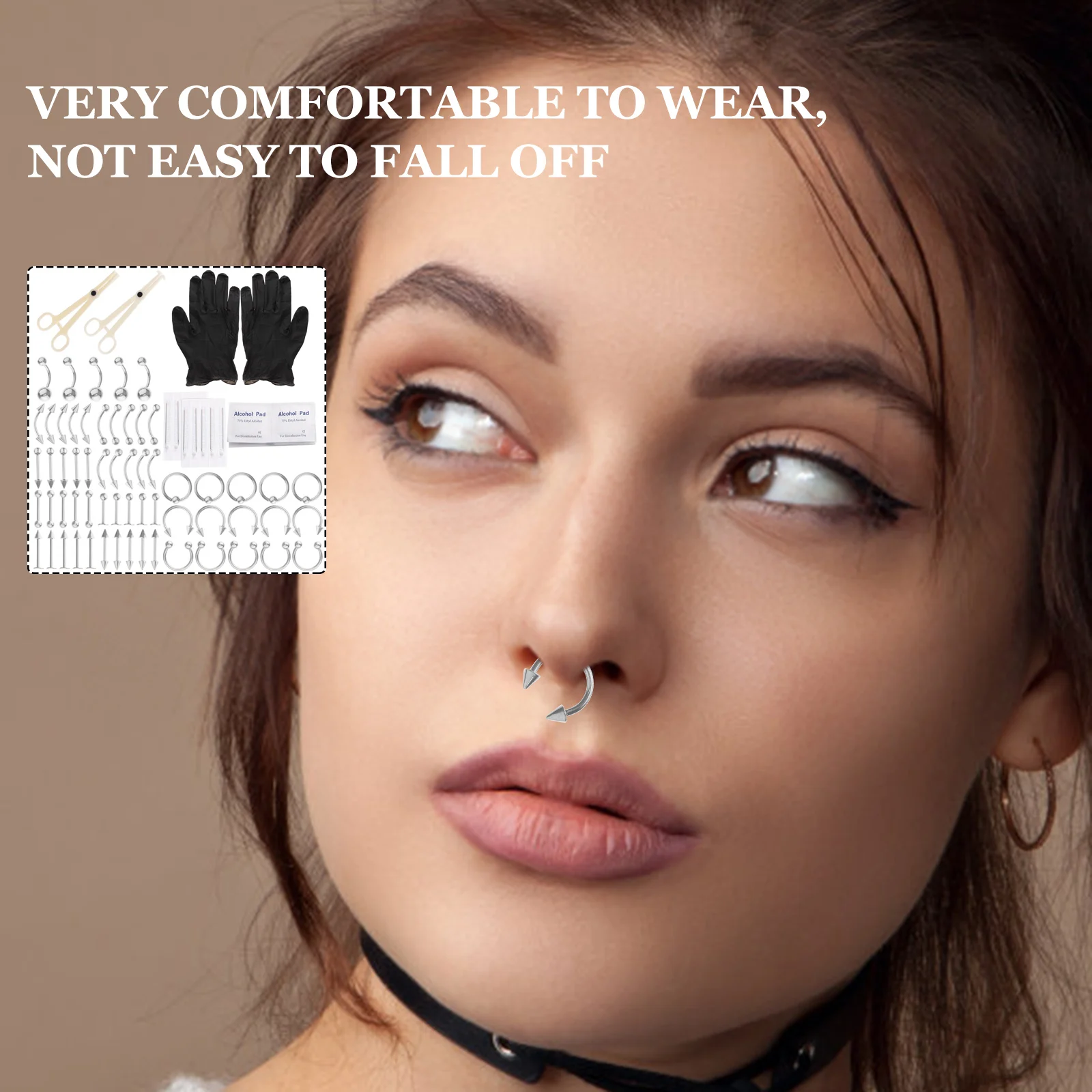 

1 set Stud Earrings Nose Piercing Jewelry Assorted Navel Stainless Piercing Jewelry Kit Steel Body Accessories Gifts