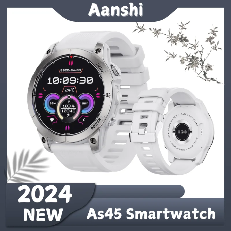 

Aanshi As45 Sports Men Smartwatch Fitness Tracker Bluetooth Call Heart Rate Sleep Tracker NFC Women Smart Watch Android&iOS