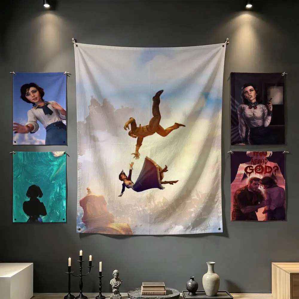 Elizabeth B-Booker B-BioShock 4 Tapestry Tropical Ocean Wall Hanging for Bedroom Living Room Dorm Home Decor