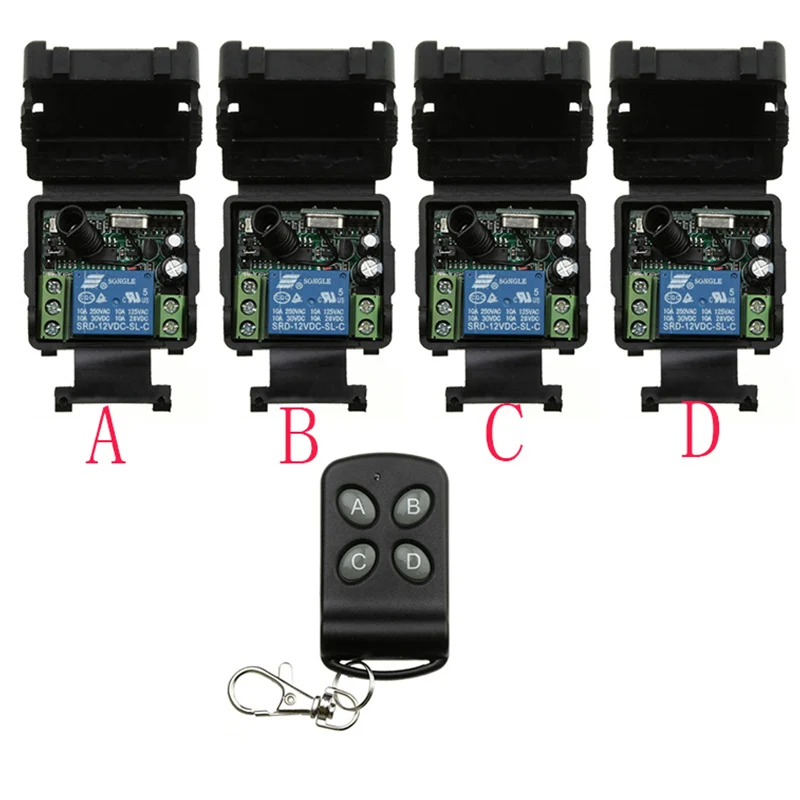 

Новый DC12V 1CH RF беспроводной пульт дистанционного управления система 1 передатчик и 4 реле приемника умный дом z-wave/гаражные двери/лампа