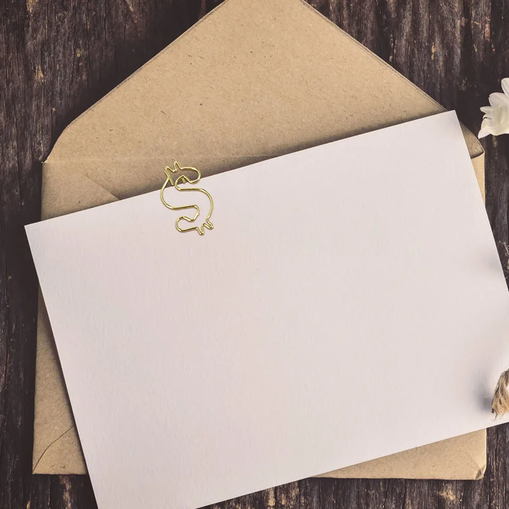 10 قطعة مطلي الذهب ورقة سبائك معدنية ملف كليب الدولار تصميم كتاب صفحة علامات مكتب اللوازم المدرسية القرطاسية الموثق #1