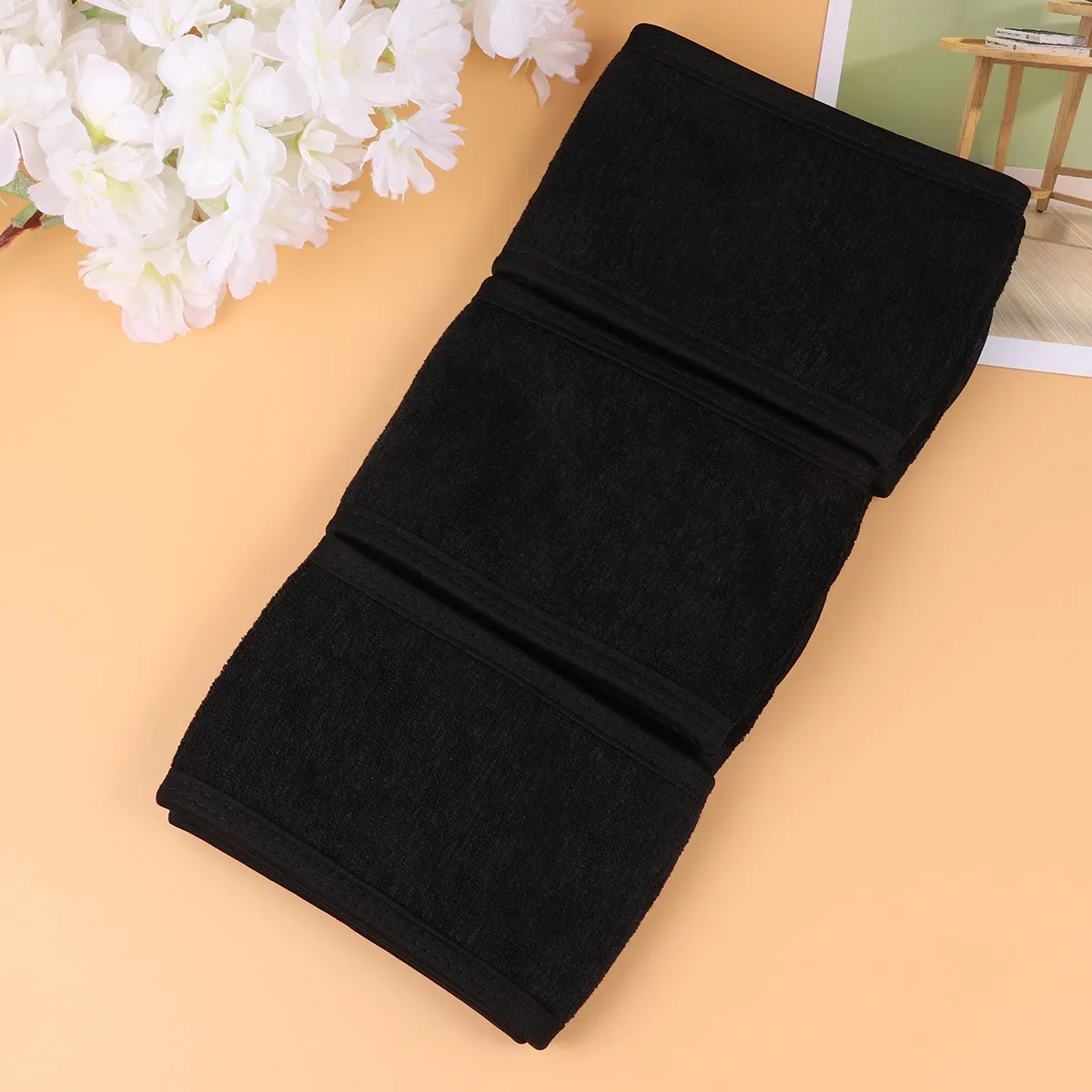 3Pcs Adjustable Hair Bands Headband Set Simple Design Bath Makeup Removal Spa Sports Headwear for Women Girls Black Comfortable