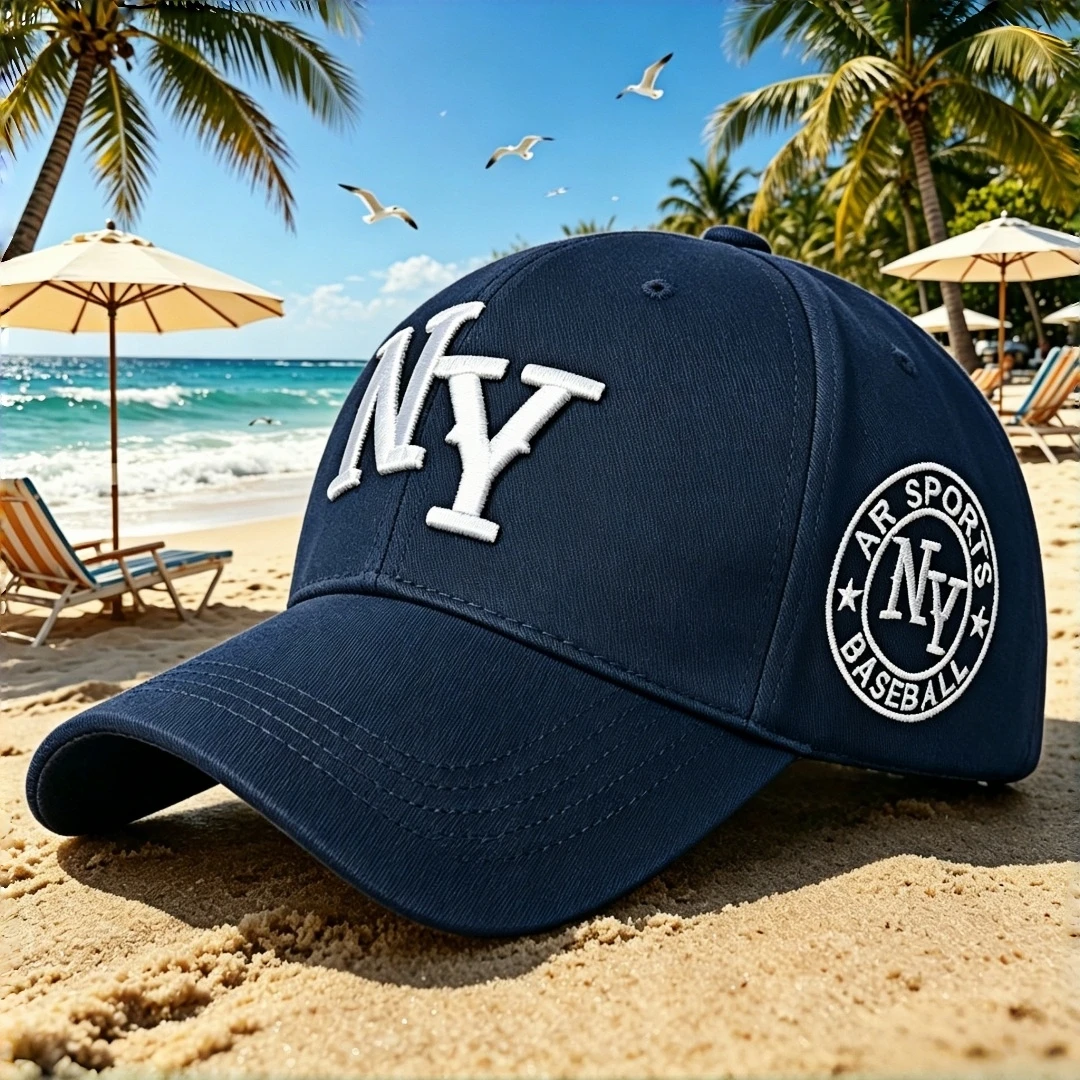 NY Embroidery Baseball Cap Adjustable Curved Brim Cotton Side Patch Beach Sun Hat Unisex 4 Color Casual Street Sports Dad Hat