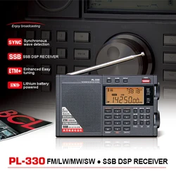 PL-330 FM Radio portable LW/SW/MW Single Side Band All Band Radio Receiver Newest Portable SSB all-band Receiver