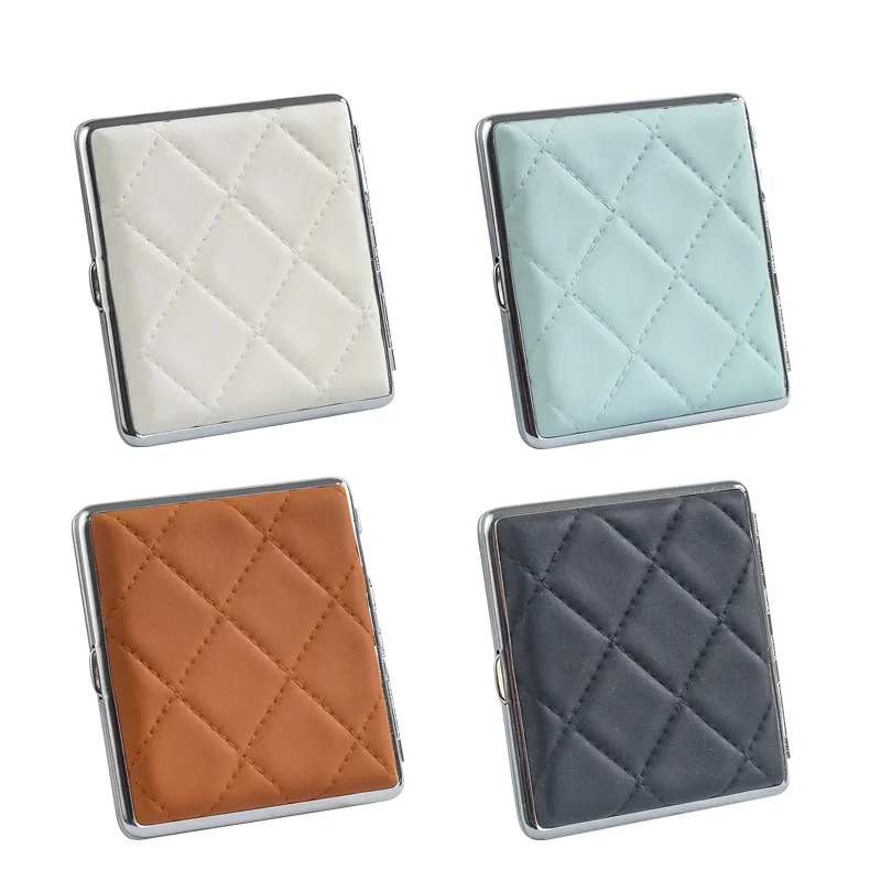 20pcs Leather Cigarette Case Portable Stubby Cigarette Case Metal Material Anti-Pressure Cigarette Holder