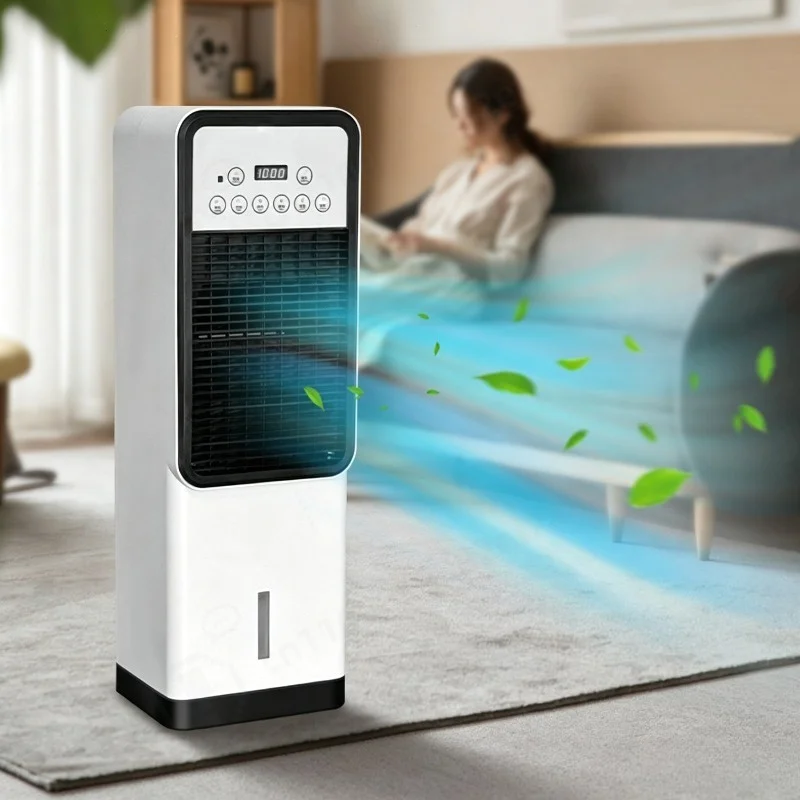 Portable Evaporative Air Cooler Fan, Small Vertical Standing Cooling Fan with Humidifier for Home Bedroom