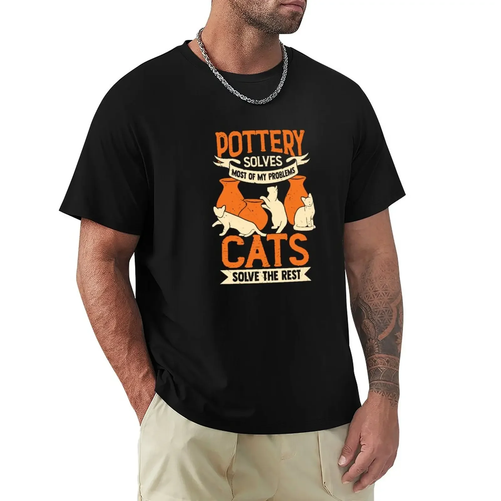 Ceramicist Pottery Maker Cat Lover Gift T-Shirt graphics sweat summer clothes men clothing