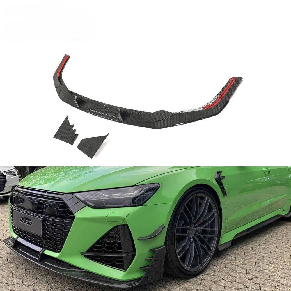 A Style RS7 Dry Carbon Fiber Car Front Center Lip Bumper for  RS7 Sportback Hatchback 4-Door 2020-2023custom