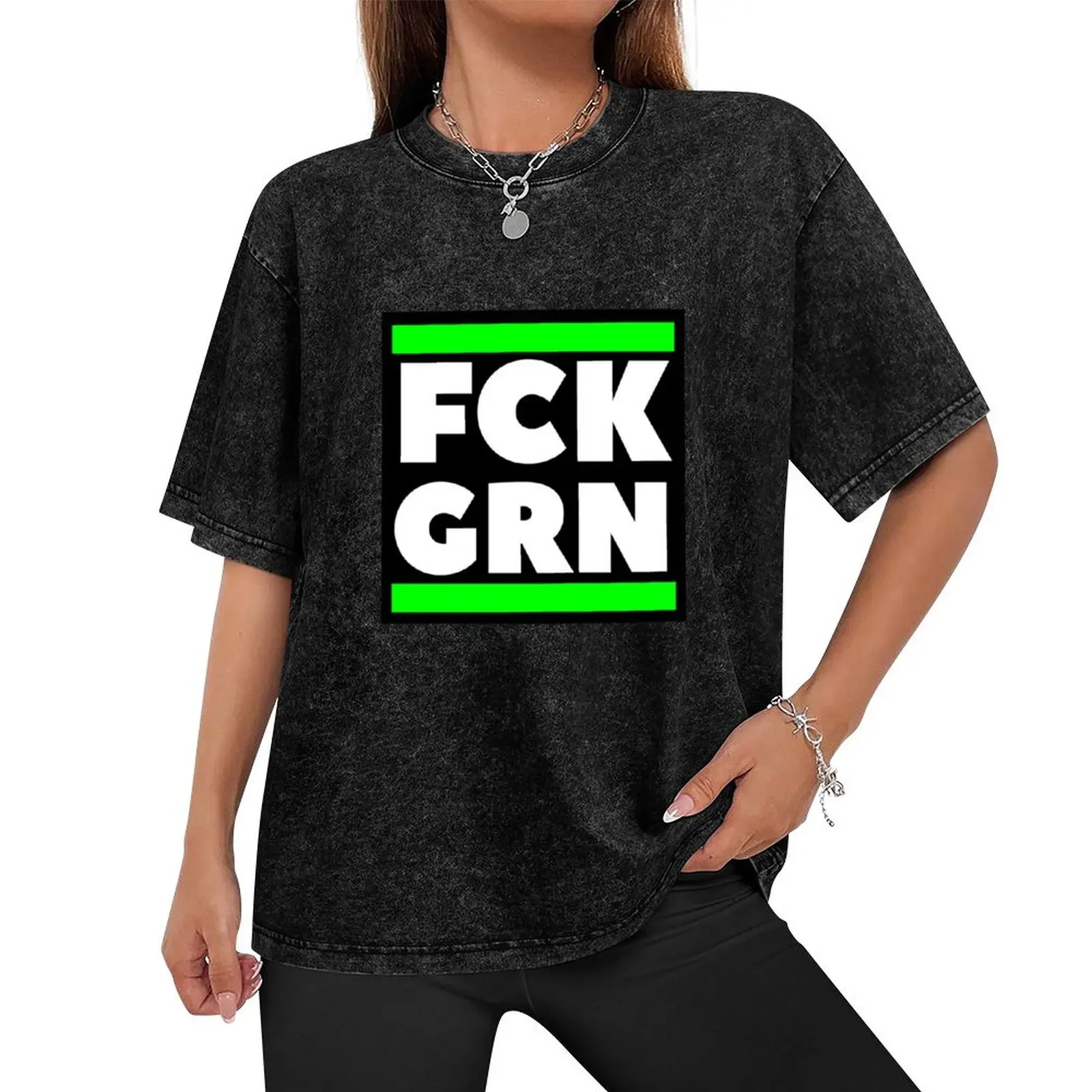 FCK GRN T-Shirt basketball graphic tees vintage anime shirt oversized t shirt cute clothes t shirts for men