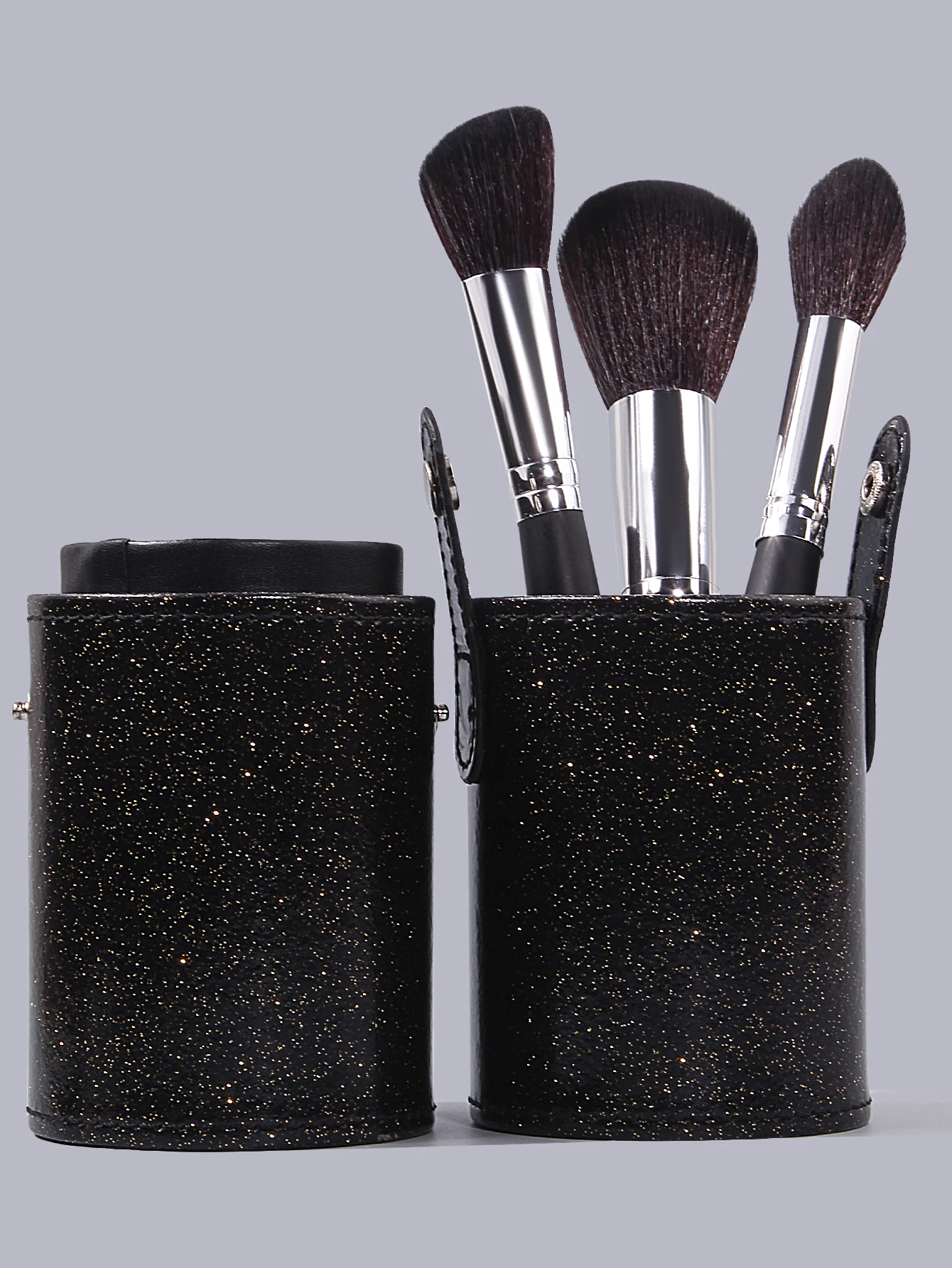 Schwarzer Aufbewahrungseimer für Make-up-Pinsel mit Deckel, staubdichter Schminktisch, Kosmetik-Aufbewahrungsbox, Lippenstift- und Lidschattenstifthalter
