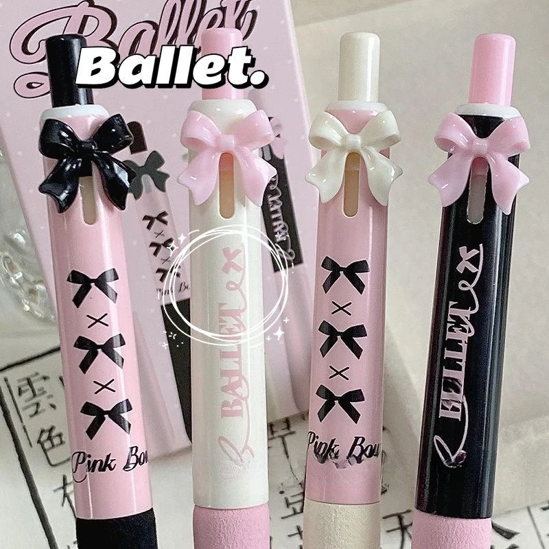 4 Pcs Cute Retractable Pens Cartoon Gel Pens Soft Grip Pens 0.5mm Black Ink Pen Aesthetic Pens Kawaii Office School Pens