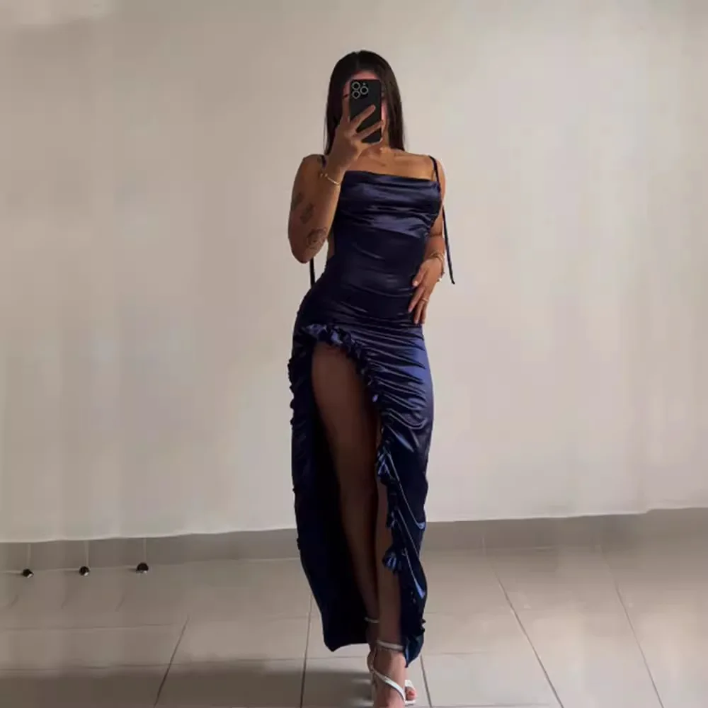 2025 Europe and the United States Explosive New Cross-border Dress Summer Senior Sense Y2K Sexy Halter Spice Girl Dress