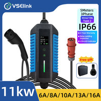 EVSELink Wallbox 16A Type 2 Cable Electric Car EV Charger 11KW 3Phase 400V Charging With Attachment