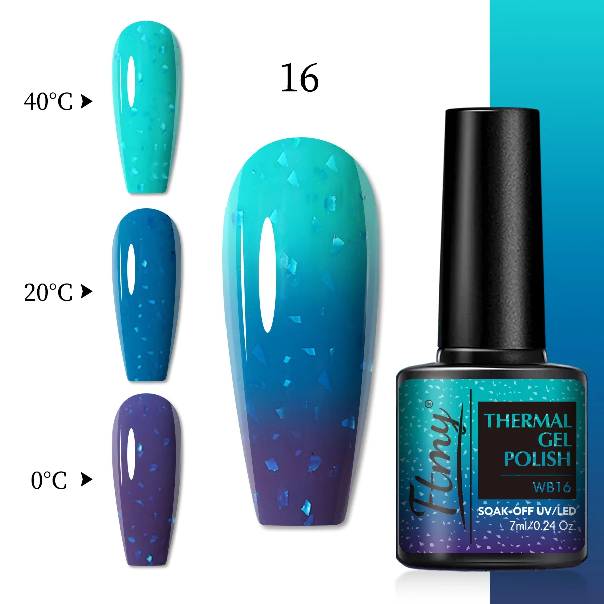 Esmalte de uñas en gel que cambia de color, sensible a la temperatura, 7 ml, sin plomo, sin fragancia, esmalte en gel para manicura de uñas para uso en salón