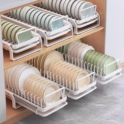 Pull Out Storage Rack Kitchen Organizer Basket Shelves for Tableware Drainboard Dish Drainer Kitchen Sink Accessories