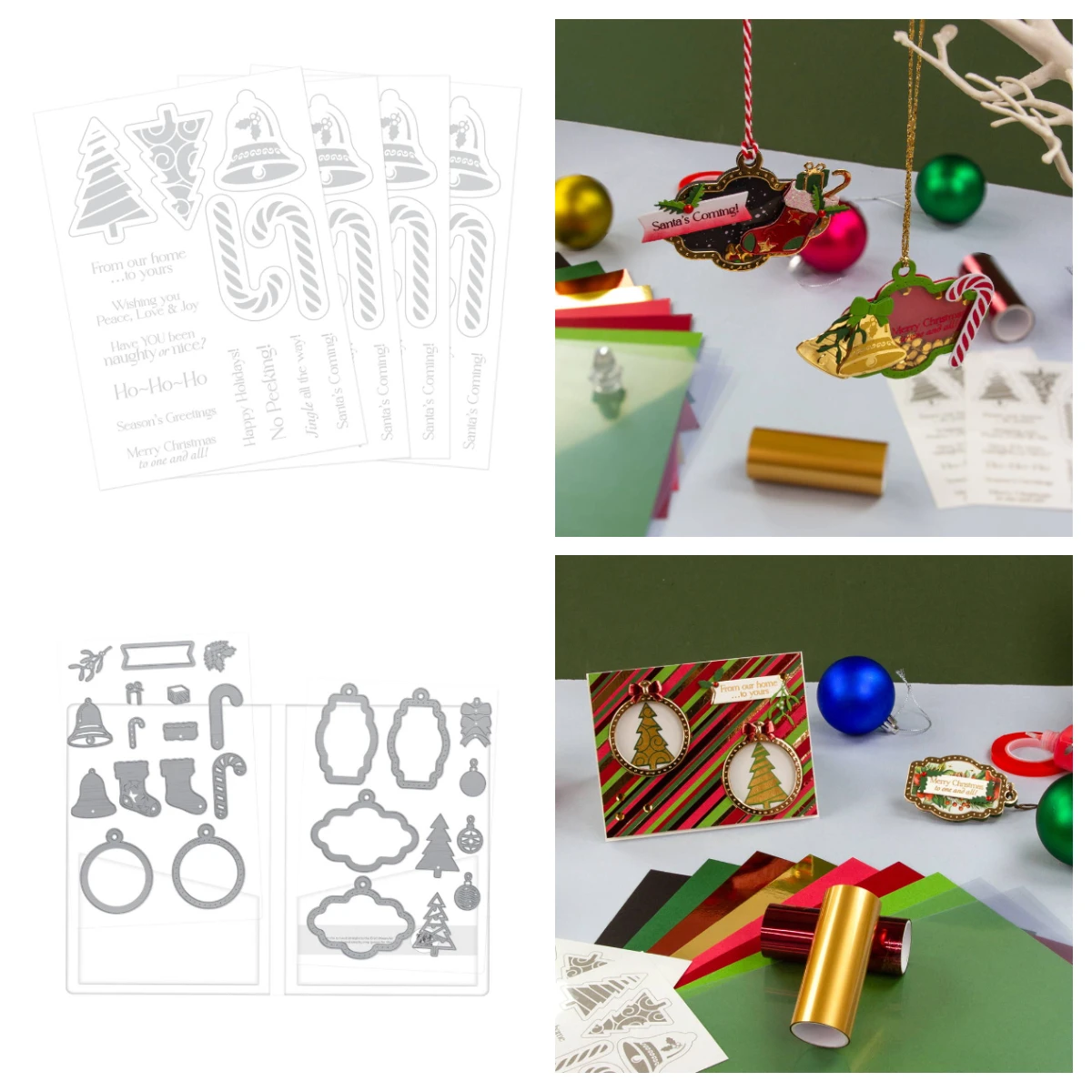 

2025 New Christmas Stockings Candy Canes Dies and Stamps Set Metal Cutting Dies DIY Scrapbooking Greeting Card Template Dies