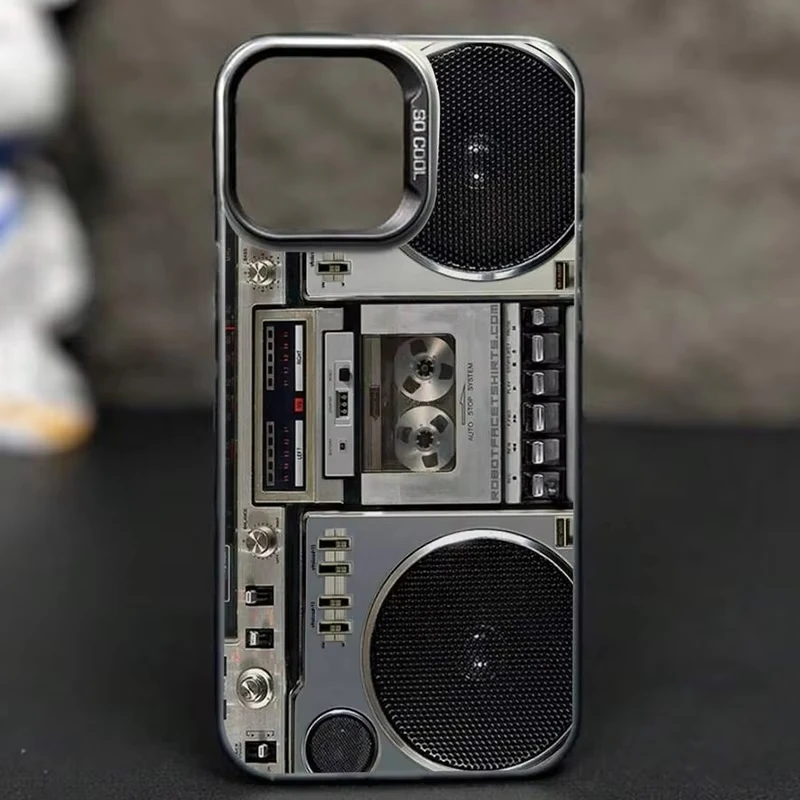 Retro Recording Device Case for Samsung Galaxy S24 S23 S22 S21 S20 Note20 Ultra Plus FE M31 4G 5G Matte Shockproof Back Cover