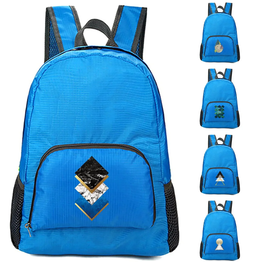 Shape Print Foldable Backpack Lightweight Folding Bag Portable Backpack Travel Bag Women Men 2026 Outdoor Sports Hiking Rucksack