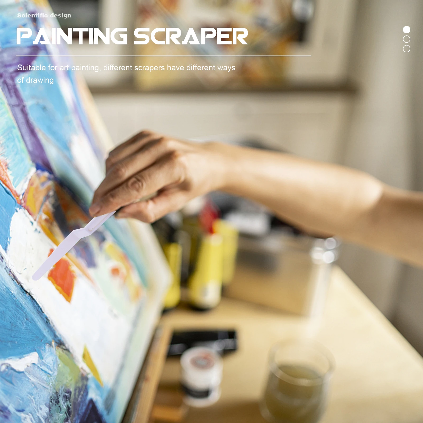 

30Pcs Plastic Painting Scrapers Long Handle Smooth Grip Painting Tools for Spreading Smudging Mixing Oil Acrylic Art Supplies