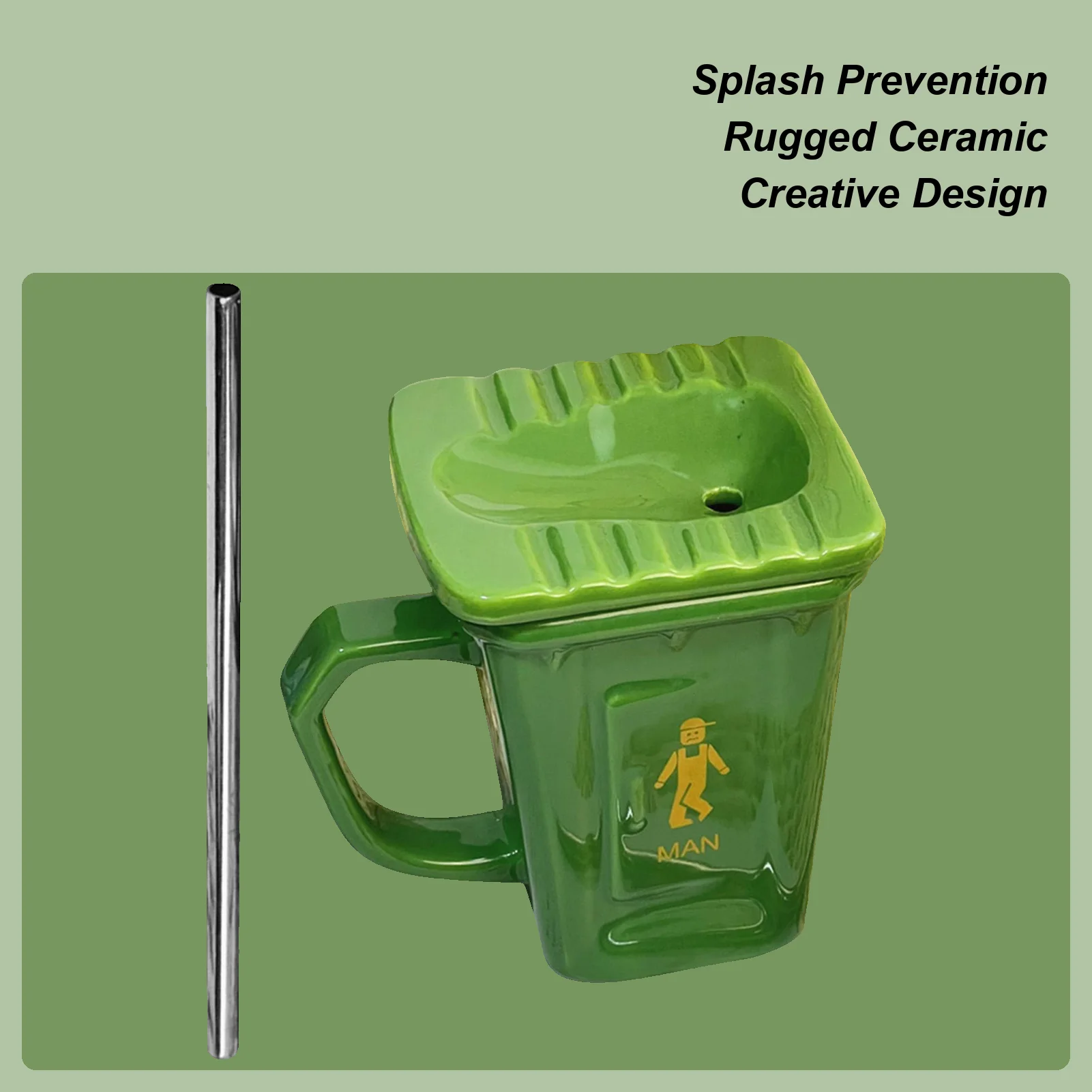 

Керамические кофейные чашки, мусорный бак, чашка для молока, кружка для питья с соломинкой для женщин и мужчин, домашний день рождения, утренний рутин, расслабляющий