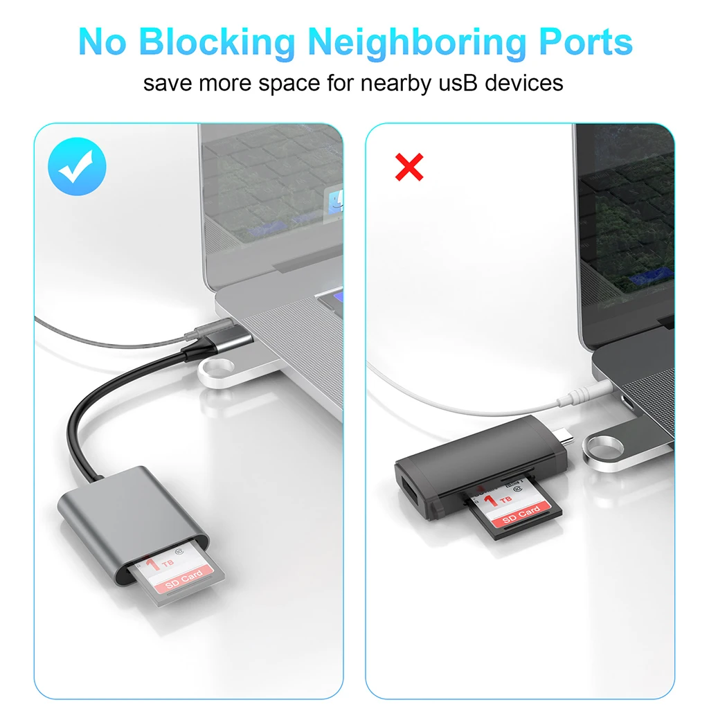 Type-C Adapter SD3.0 TF Memory Card Reader OTG USB3.1 GEN1 5Gbps Cardreader for Laptop Camera Accessories MicroSD Card Adapter