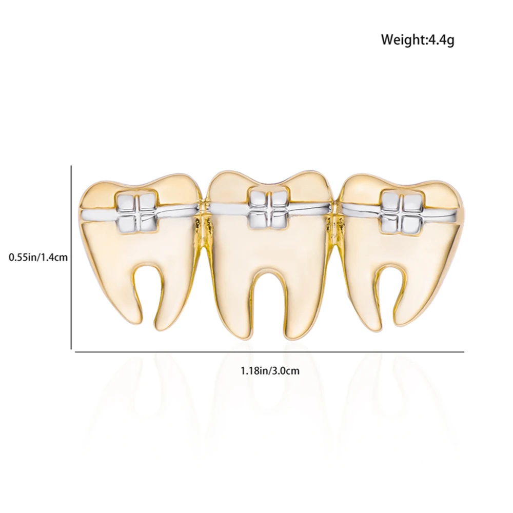 Catuni Teeth Orthodontic Dental Pin Brooch Medicine Badge Lapel Backpack Exquisite Jewelry Gift for Dentist Doctor Nurse Student