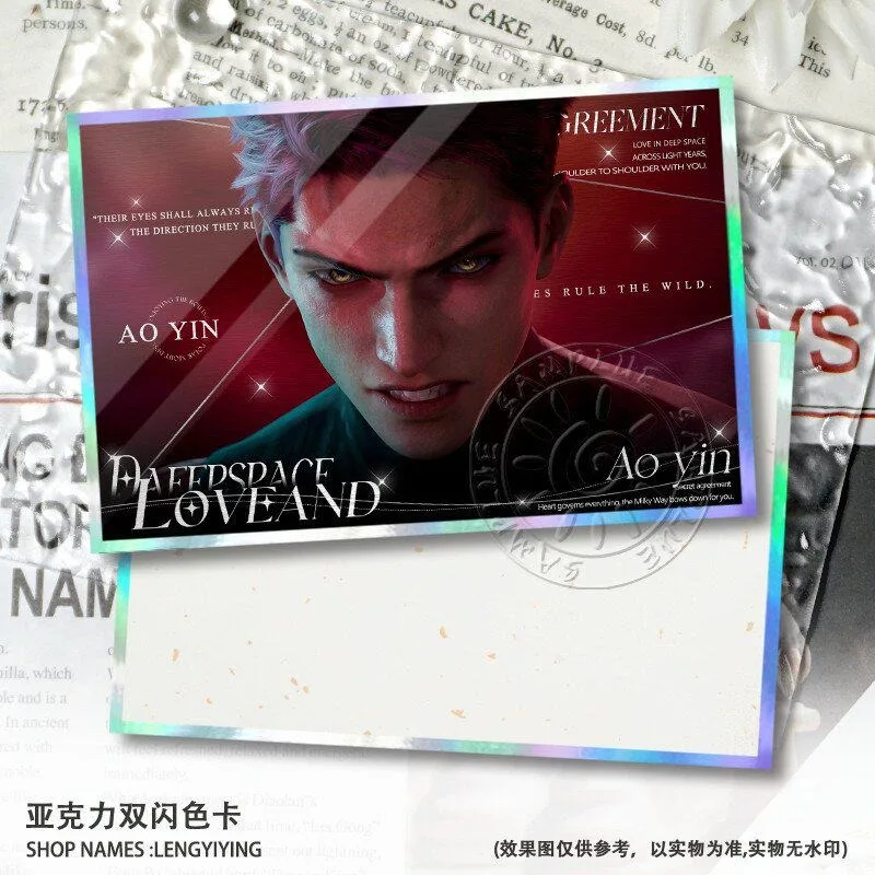 Valko‌ Double Flash Acrylic Colored Paper Love and Deepspace Collecting Game Card Ornament Anime Merchandise Birthday Gift