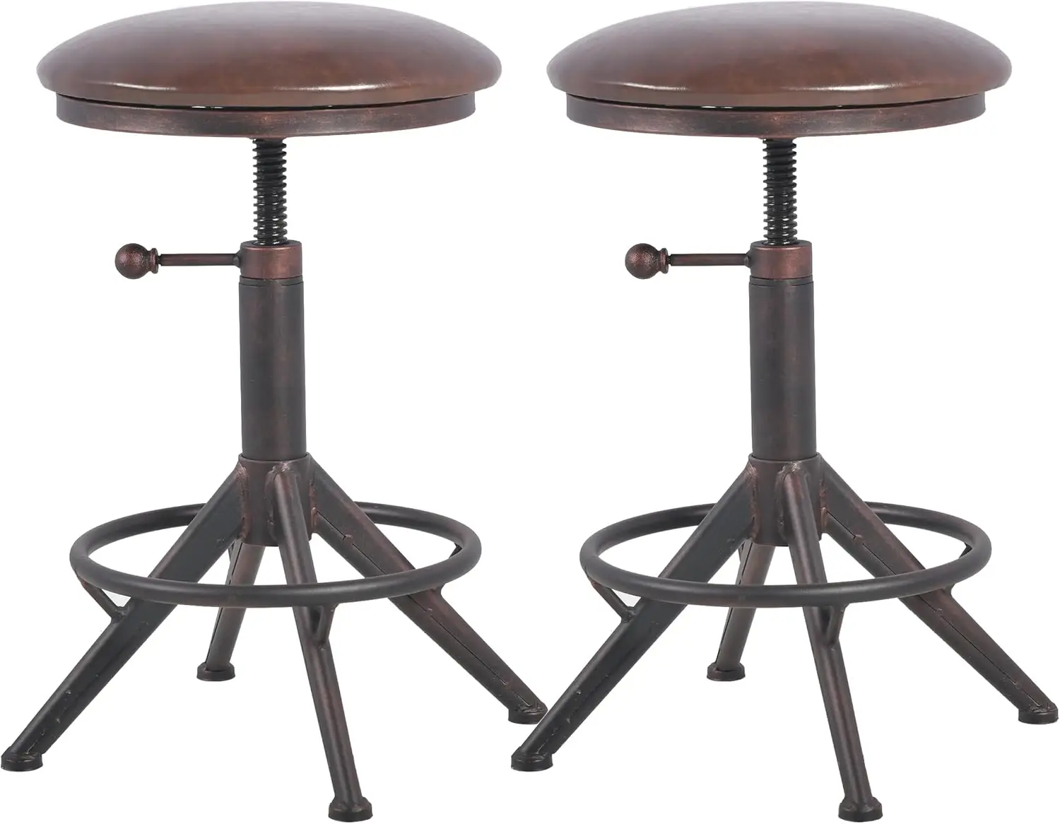 

American Antique Steampunk Bar Stool, 17.72""-21.65"" Vintage Industrial Adjustable Swivel Counter Stool For Home, Dining,