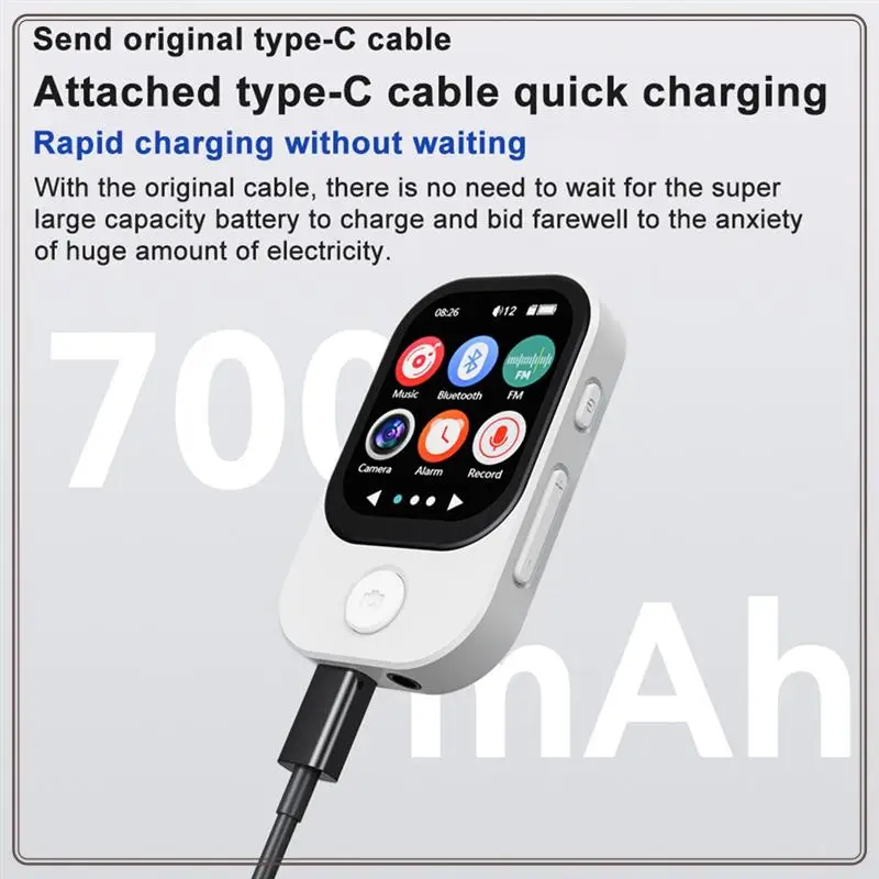 

Reliable-Upgrade 2.4Inch Touch Screen MP3 Player With Built-In HD Speaker FM Radio And Voice Recording With BT 5.4 MP3 A,Upgrade