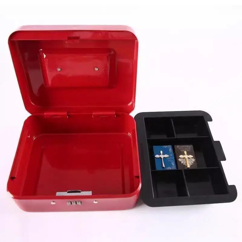 Stainless Steel Lockable  Storage Box Money Box Cash Storage Container Password Protected Safe for Personal Belongings