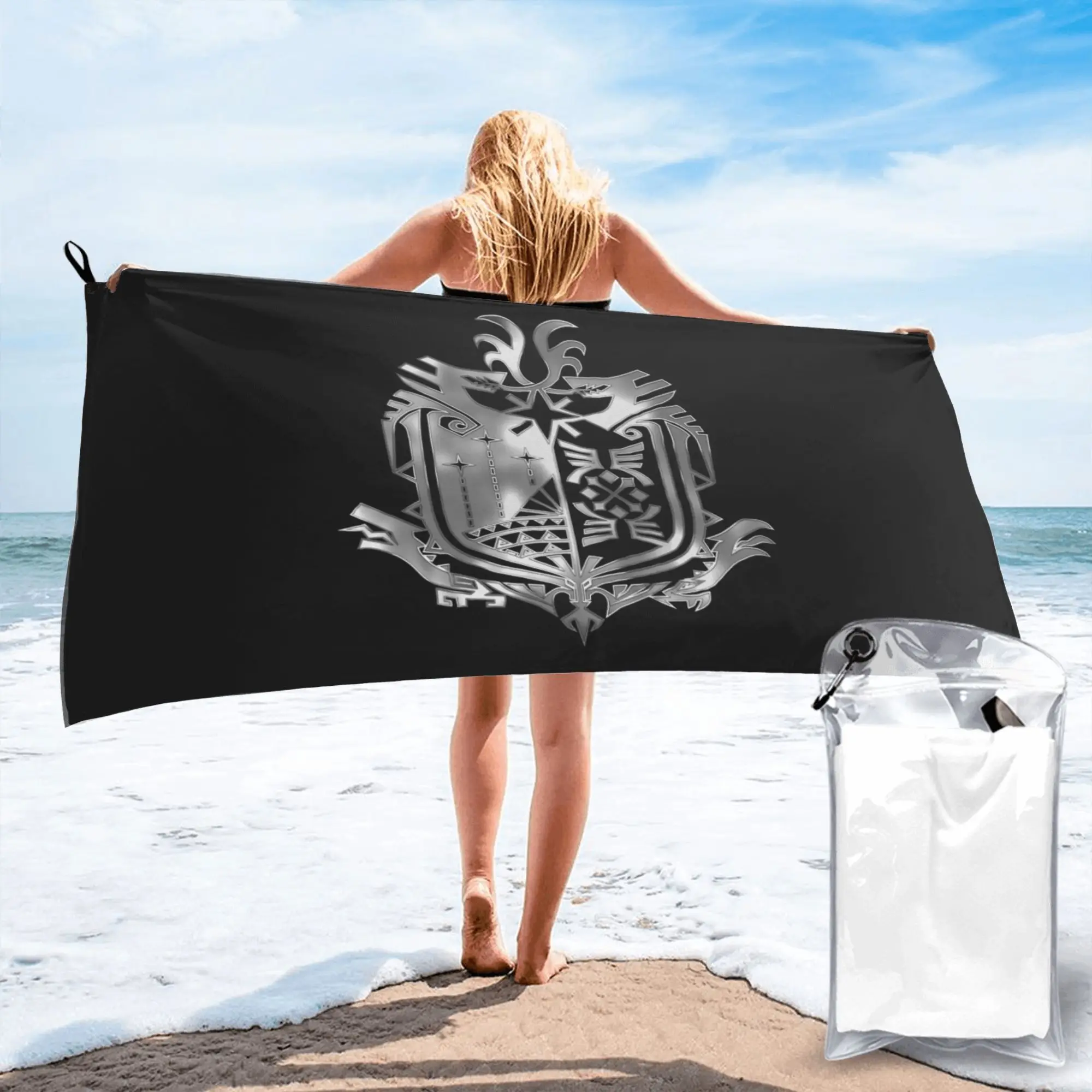 Monster Hunter World Beach Towel Soft Microfiber Quick Dry Absorbent Quick Towels For Mountain Climbing