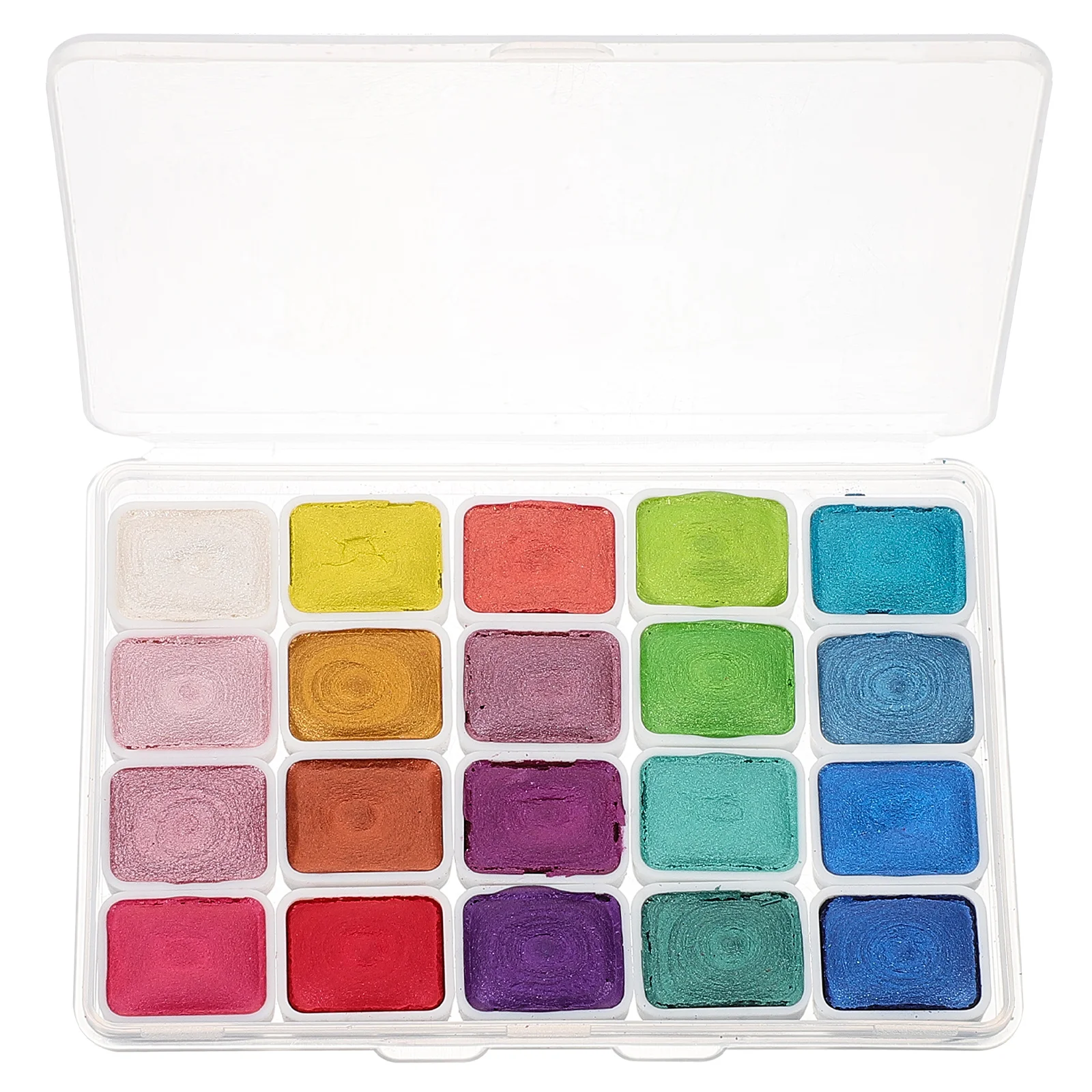 

1 set 20 Color Watercolor Paints 1ml Solid Pigment Kit Portable Travel Size Pearl Effect Ideal for Students Artists Safe Durable