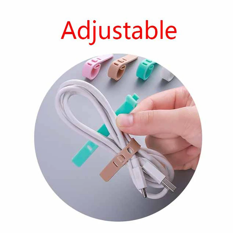 4Pcs Silicone Cable Organizer Office stazionario Desk Set accessori forniture USB Data Wrap Cord Winder Wire Protector Holder