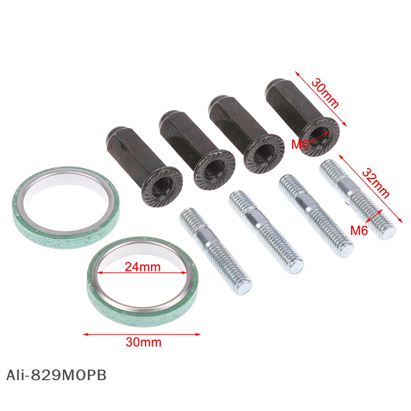 

【P】2Sets Exhaust Pipe Screw Gasket Kit For Gy6 Motorcycle Scooter Engine Exhaust Pipe Replacement Parts
