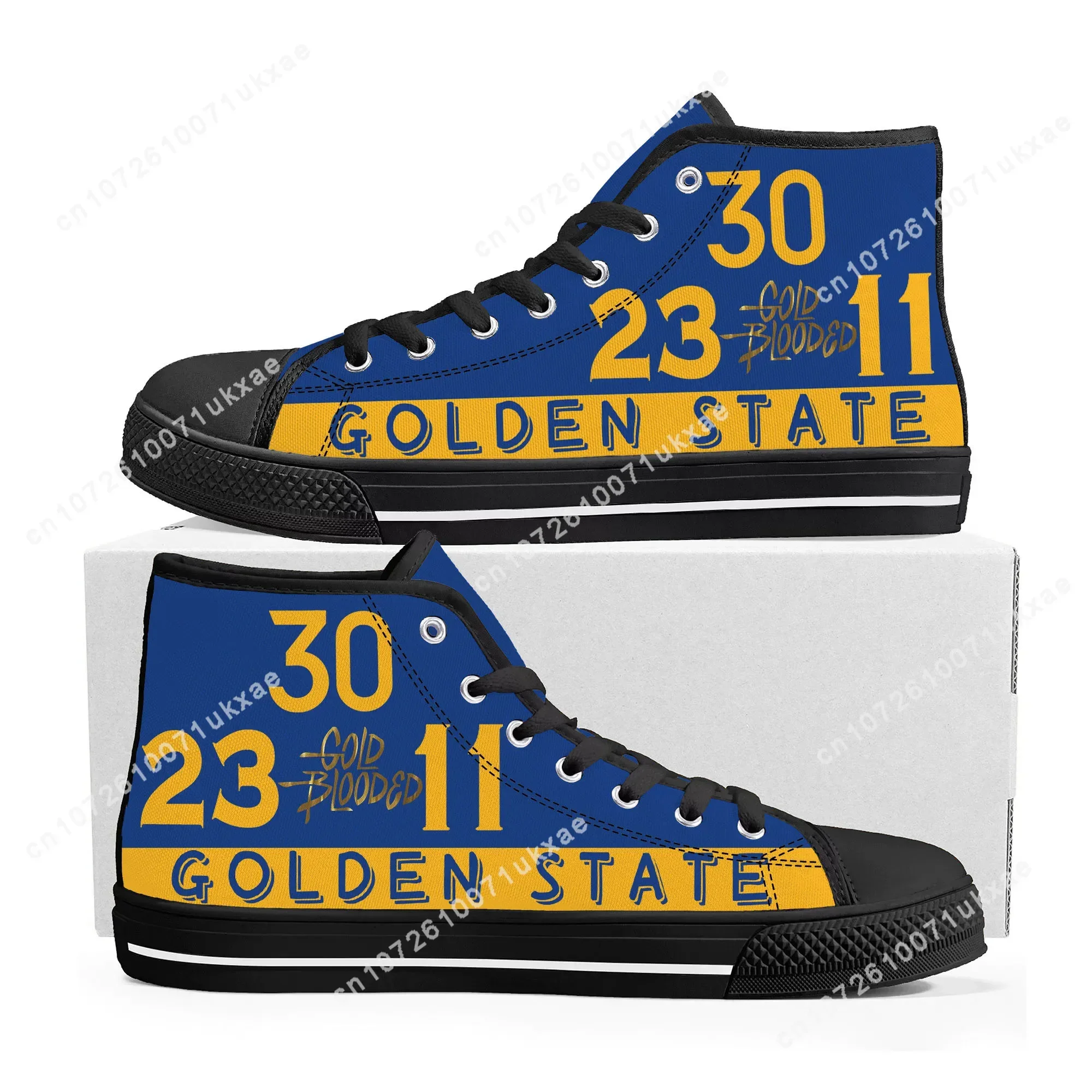 golden state Number 30 11 23 Gold Blooded High Top Sneakers Mens Womens Teenager Canvas Sneaker Casual Custom Made Shoes