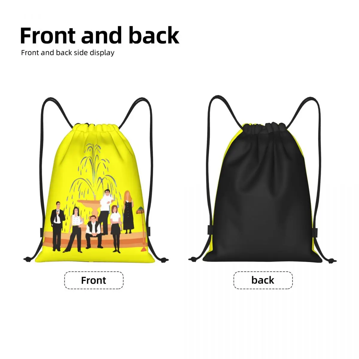 Friends TV Show Drawstring Backpack Women Men Sport Gym Sackpack Foldable Shopping Bag Sack