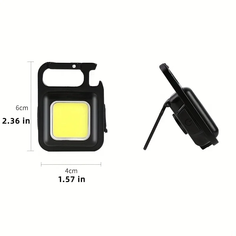 1Pc Super Bright MINI COB Keychain Flashlight Charging Lamp Rechargeable Lights with Magnet 4 Lighting Modes for Camping Home