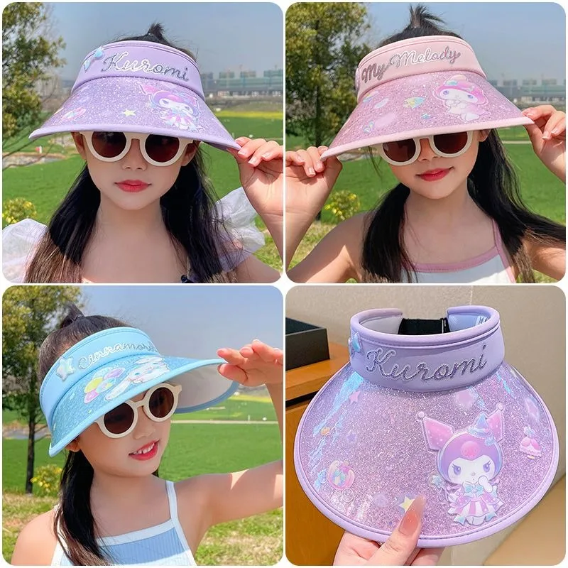

Kuromi Cinnamoroll Anime Kawaii Sanrio Children Sun Hats Spring Summer 2025 Cute My Melody Children Casual Cap Gifts for Kids