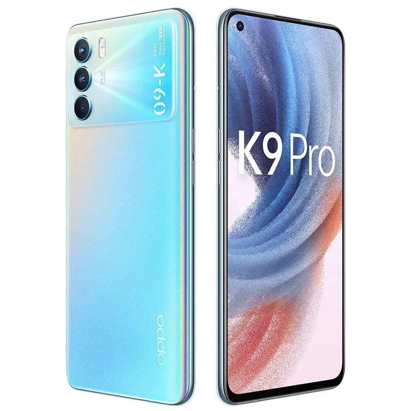 Oppo K9 프로 5G 휴대폰, AMOLED 풀 스크린, 6.43 인치, 120HZ, 60W 충전기, 치수 1200, 안드로이드 11.0, 중고 휴대폰, 64.0MP, 4 카메라