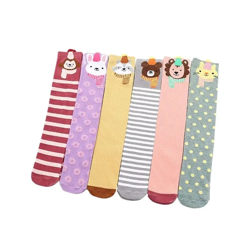 1pair children long socks spring autumn children knee socks girls cartoon socks Ins new girls long knee socks