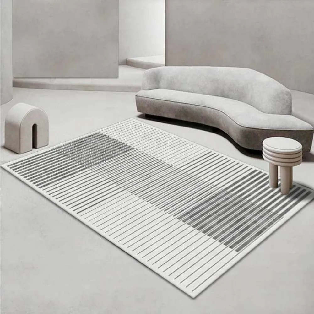 

VIKAMA Modern Minimalist Striped Rug Non Slip Living Room Bedroom Study Hallway Universal Home Decor Floor Mat