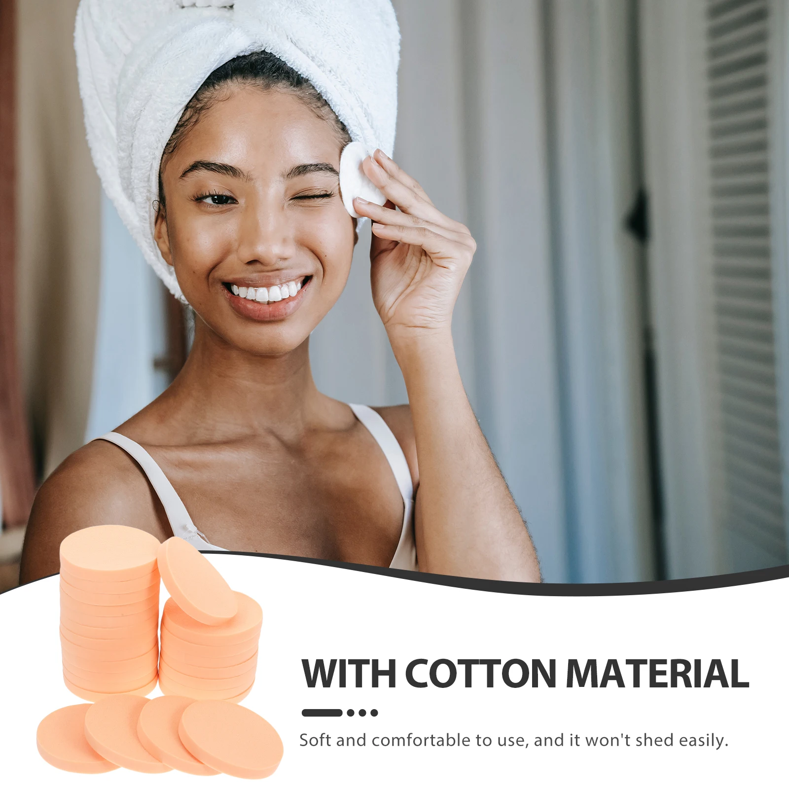 24 pièces éponge de maquillage tampons de nettoyage du visage bouffée de poudre ronde Premium absorbant confortable démaquillage Latex coton
